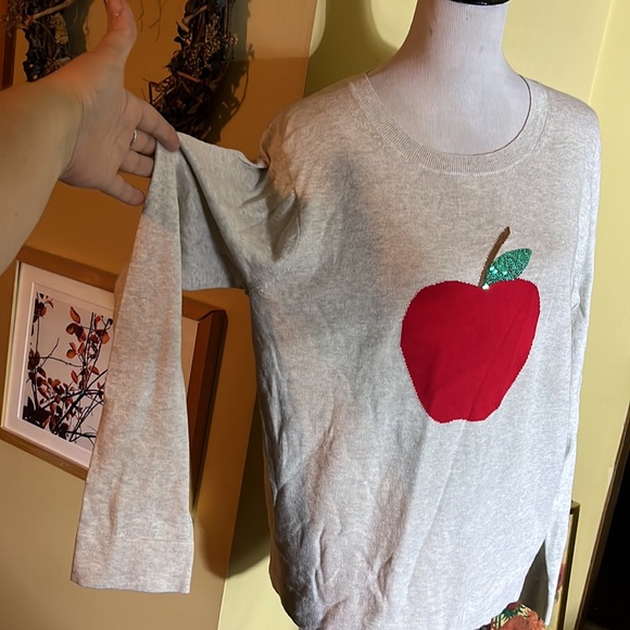 J CREW Size XL Apple Graphic Sweater
100% Cotton Full Sleeve Sequin Leaf $80NEW - Picture 4 of 16